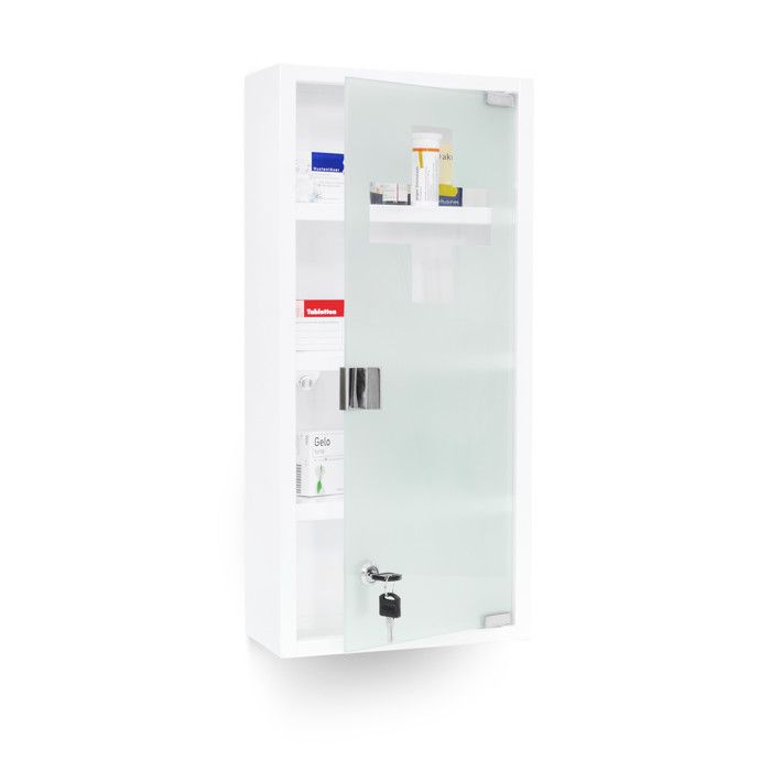 Relaxdays Armoire A Pharmacie Blanche Inox Avec Porte Magnetique