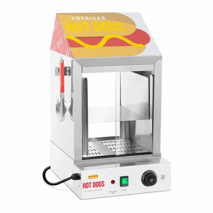 30-110 °C Machine Commerciale pour Hot Dog à Portes en Verre et Réchauffe Pain Cuiseur à Vapeur Hot-Dogs Machine 1500W Appareils à Hot Dog 