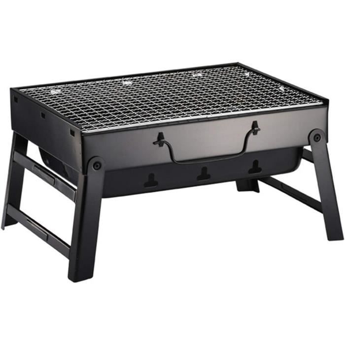Barbecue Portable Pliant à Charbon De Bois - En Acier Inoxydable, Pieds, Grande Surface De Cuisson, Pour Camping Et Jardin