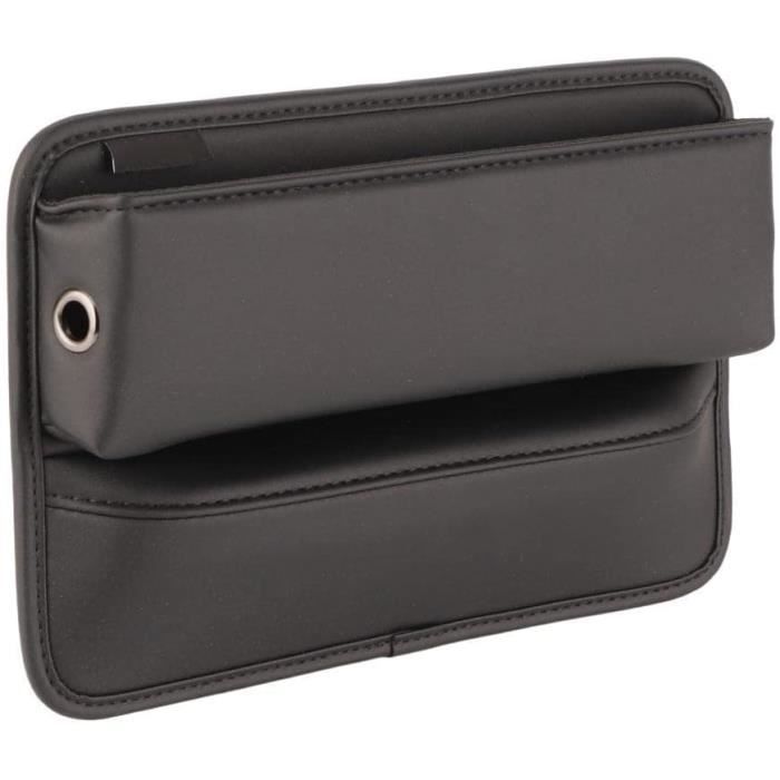 Boîte Rangement Siège Voiture En Cuir PU – Organiseur Latéral Multifonction Noir/Rouge (Côté Droit)