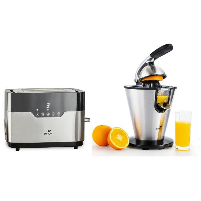 SENYA Set petit-déjeuner - Grille-pain tactile Smart Toaster + Presse agrumes électrique Vitamin Ready