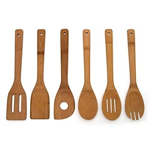 Lot De 6 Pièces Ustensiles De Cuisine En Bois Pour Poêle Antiadhésive Outil De Cuisine Ensemble Accessoires Com