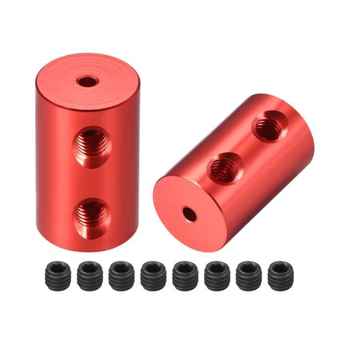 sourcing map 5mm à 8mm Alésage Coupleur Arbre Moteur Rigide Couplage Ensemble Vis L22XD14 Cuivre Connecteur Accessoire 2pcs