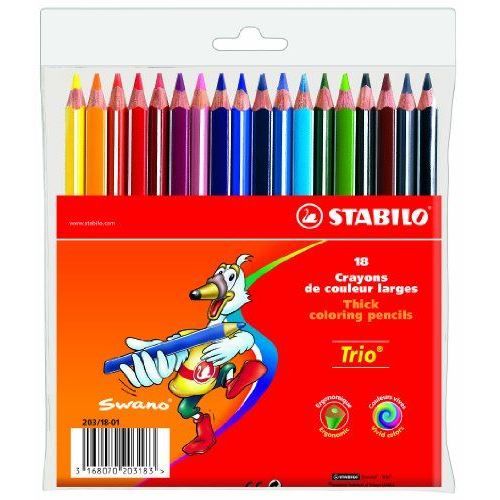 Stabilo Pot de 38 crayons de couleur triangulaires - prix pas cher