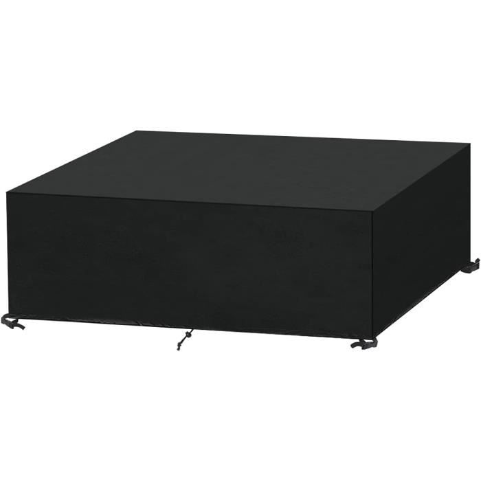 Housse Table De Jardin 230x165x80cm Noir 420D Tissu Oxford