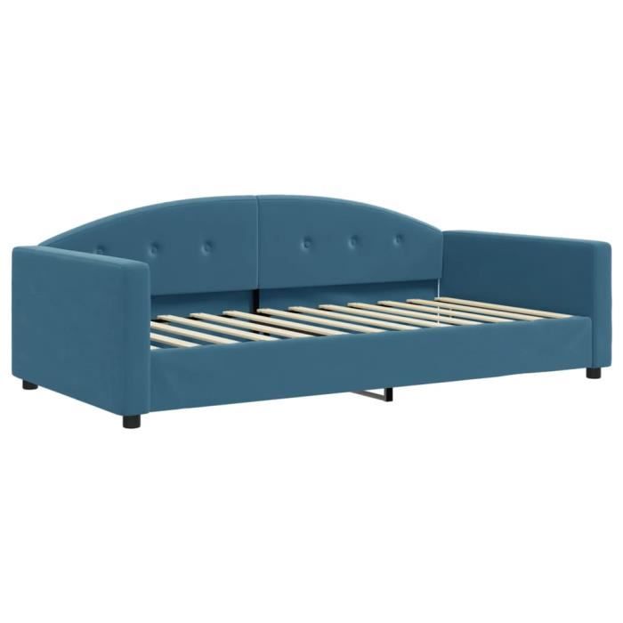Lit de jour avec matelas bleu 80x200 cm velours vidaXL