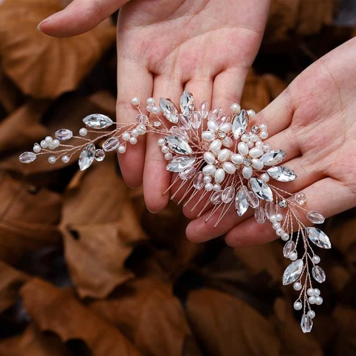 VGEBY Morceaux de cheveux de mari e en perles Cristal Perle Mari e