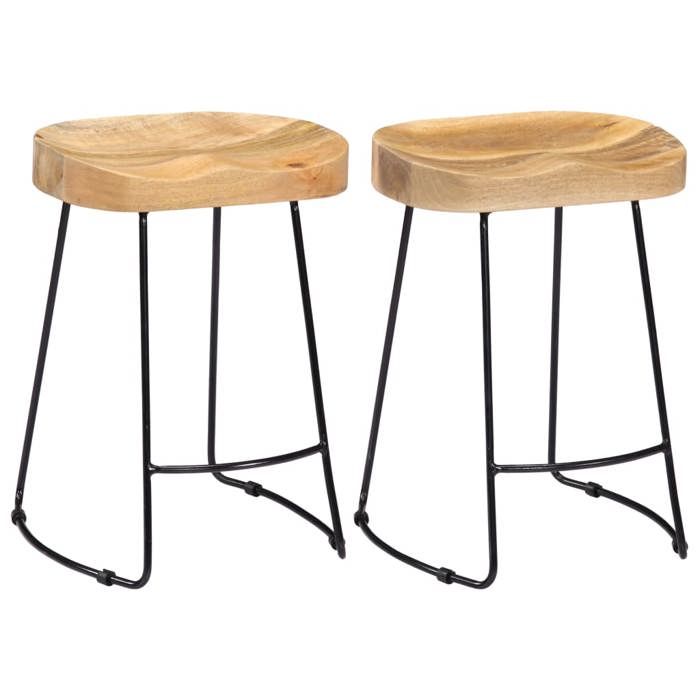vidaXL Lot de 2 Tabourets de Bar Gavin Chaise de Pub Siège de Bistrot Meuble de Salle à Manger Cuisine Salon Maison 247836