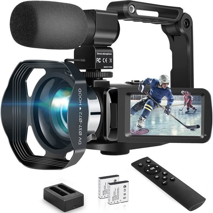 Caméra Vidéo 4K 60fps Vlogging Camera, Caméra d'enregistrement Vidéo Numérique 48 MP avec Zoom Numérique 18x, Vision Nocturne, Téléc