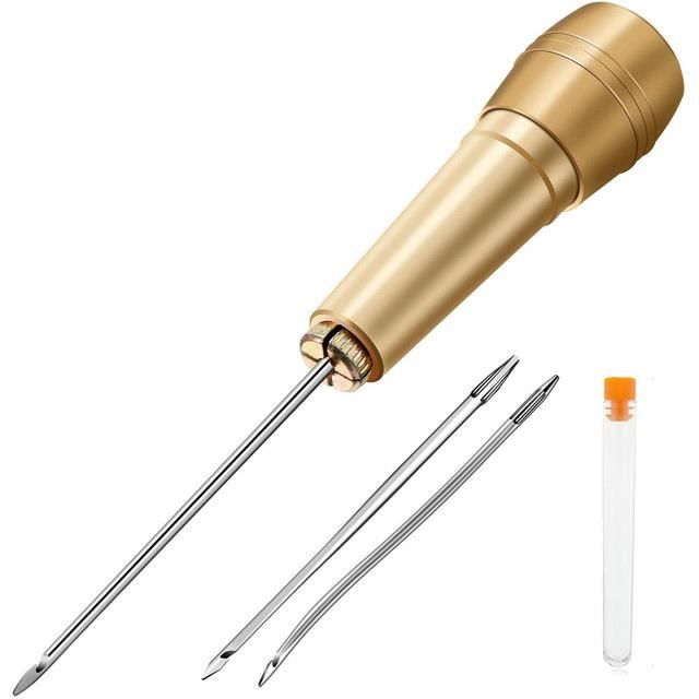 Kit De Couture Pour Cuir - Poinçon, Aiguilles, Fil Ciré Et Outils Inclus - Pour Réparer Sacs, Chaussures, Meubles En Cuir Ou Toile