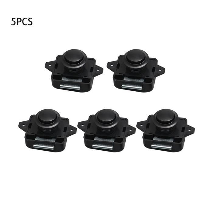 Verrous,Black 5 PcsLoquet Ergonomique Durable À Boutons Poussoirs