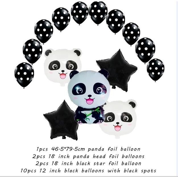 Decorations Pour Anniversaire Panda Fete Prenatale Ballons En Aluminium Pour Enfants Banniere P Black Kit Cdiscount Maison
