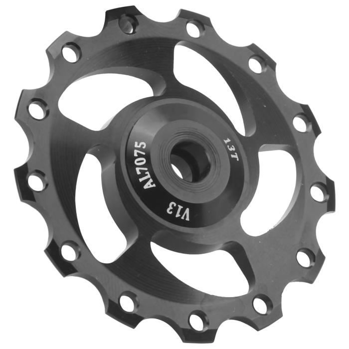 Paire De Poulies De Dérailleur Arrière Vélo - 13T Noir - Alliage Aluminium + Céramique - Compatible VTT Et Route