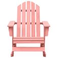 9046Super•)Chaise à bascule de jardin Adirondack|Transat ergonomique de Jardin|Bain de soleil Bois de sapin massif Rose Dimension:70-1