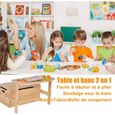 RELAX4LIFE 3 en 1 Banc de Coffre à Jouets en Bois Transformable Table et Chaise, Banc Banquette Coffre de Rangement Enfants,-1
