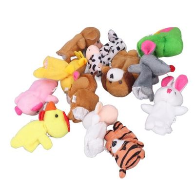 24pcs/set Animaux Doigt Marionnettes Enfants Bande Dessinée Peluche Éducatif Doigt Marionnettes Animaux Jouets