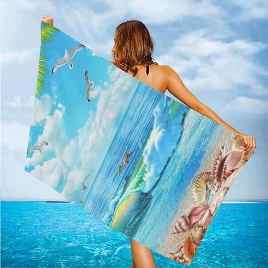 Serviette De Plage Microfibre XXL 180x80cm - Séchage Rapide, Anti-sable | Parfaite Pour Voyage