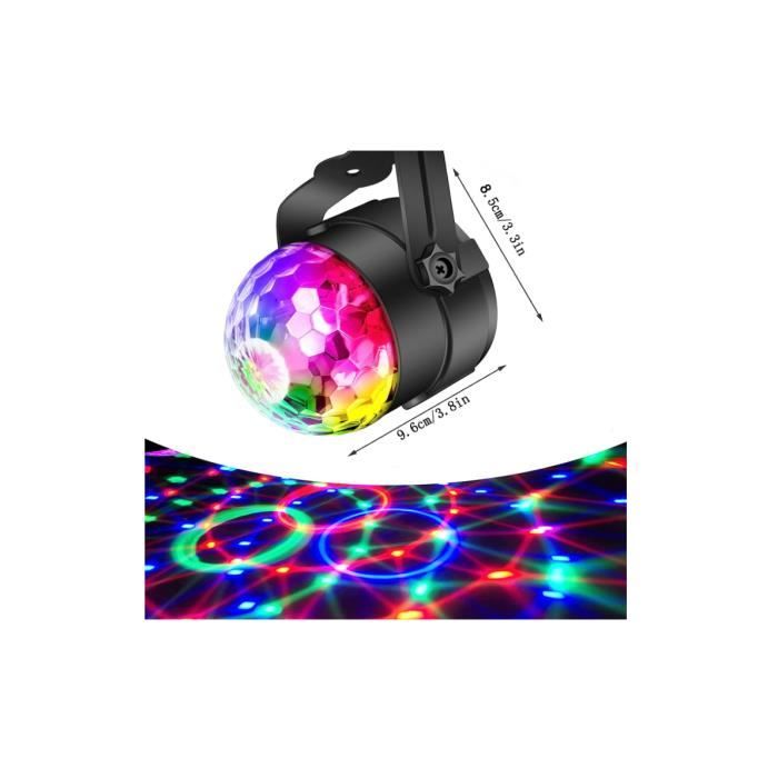 2 Pack Boule Disco LED Lampe, RGB Couleurs Boule Lumineuse Disco, Lumière  Disco rotative à 360