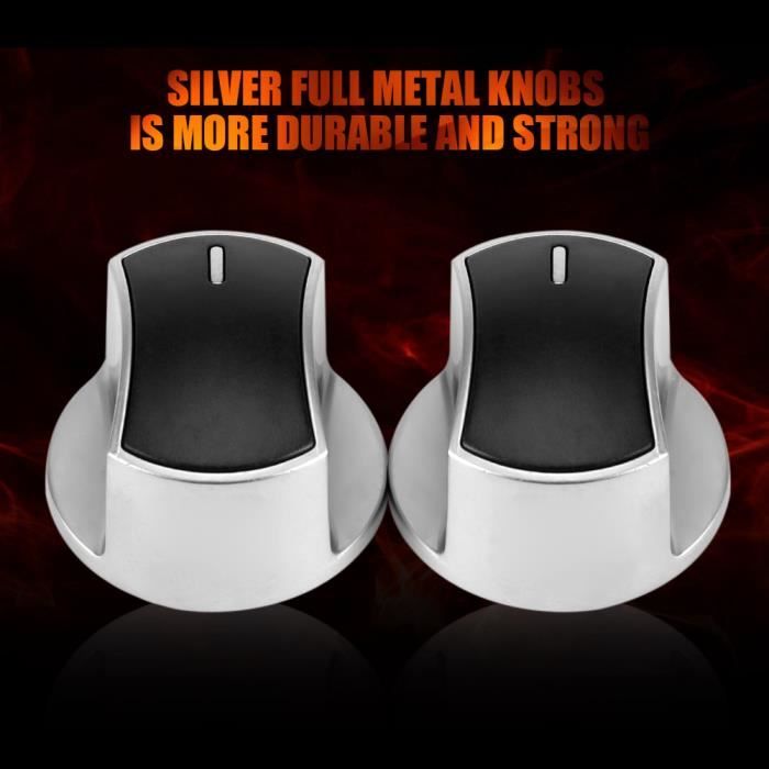 4 Pcs Boutons De Remplacement Pour Cuisinière Bouton De Gamme Électrique Universel Boutons De Contrôle De Brûleur En Métal