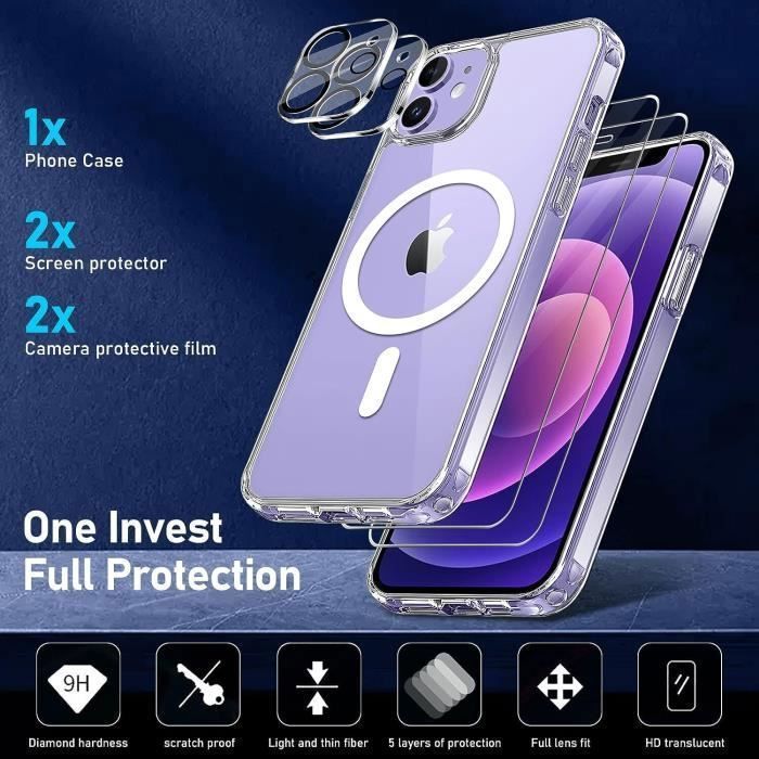 Film De Protection Verre Trempé 9D Pour IPhone 12 Mini – Noir, Couverture Totale, Anti-rayures