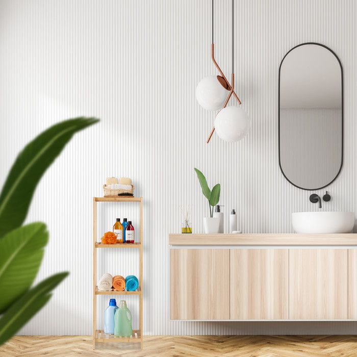 Relaxdays Salle de Bain en Bambou, étagère 3 Niveau, avec