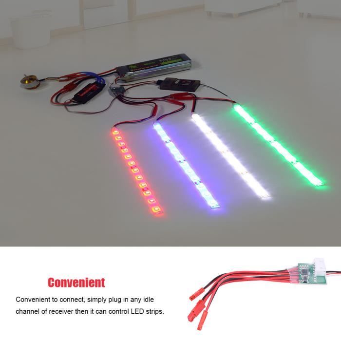 Elechawk Bande LED Télécommandée Pour Avion RC Aile Fixe - Rouge Vert Avec Contrôleur
