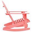 9046Super•)Chaise à bascule de jardin Adirondack|Transat ergonomique de Jardin|Bain de soleil Bois de sapin massif Rose Dimension:70-2