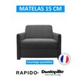 XENA Fauteuil Rapido convertible 1 place noir matelas Dunlopillo 80cm-2