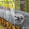 Bâche de Protection - VOUNOT - 3x4m - 240g/m² - Gris Noir - Imperméable et Résistante-2
