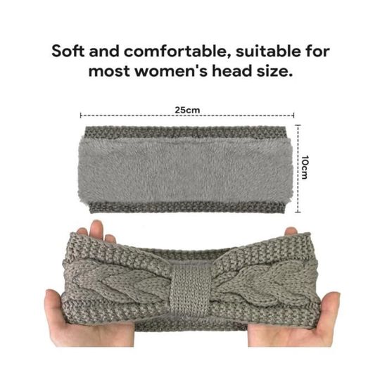Automne Hiver épaissir Tricot Laine Large Bandeau Pour Femmes En