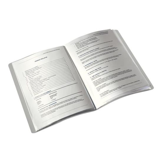 Gris Capacité 40 Feuilles 20 Pochettes Leitz Leitz Protège-Documents A4 Plus 