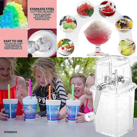 Broyeur à glace manuel et machine à glace pilée avec bacs à glaçons Broyeur à glace manuel et machine à glace pilée avec bacs à glaçons
