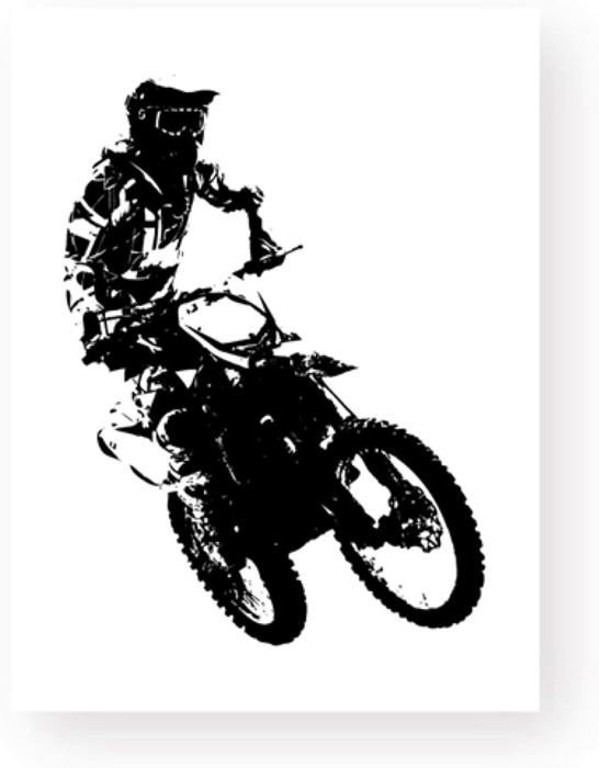 Tableau Toile Moto Cross - Impression Murale 20x30 Cm (08x12 Inch) - Décor Chambre Ou Couloir