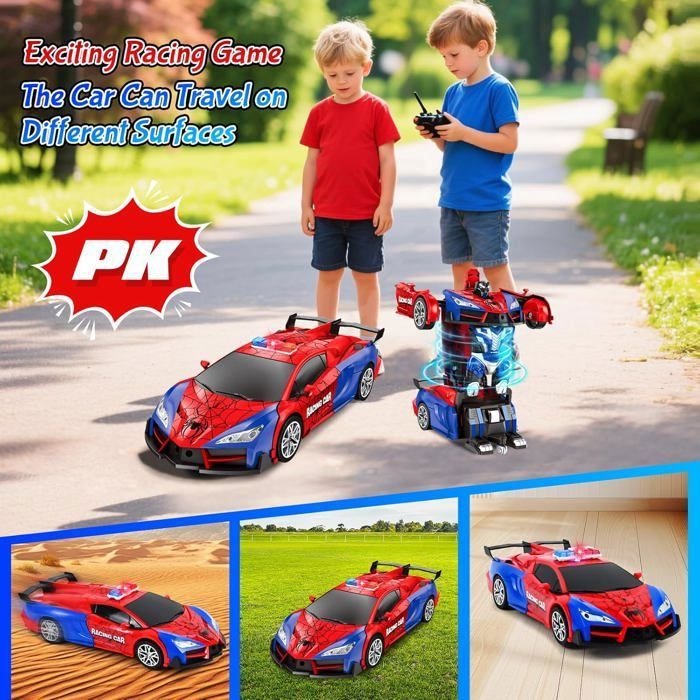 Voiture Spider Télécommandée Enfant Transformable 2 En 1 – Robot Et Bolide Radiocommandé 2,4 GHz Pour Garçons 3+ Ans - 3