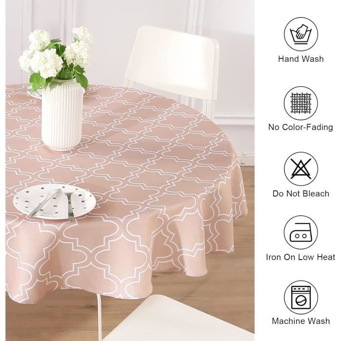 Nappe Ronde 150 Cm Nappes De Table En Polyester Imperméable Sans Rides