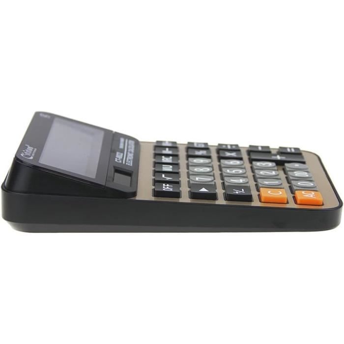 Calculatrice De Bureau Solaire 12 Chiffres - Écran LCD Large Et Touches Surdimensionnées
