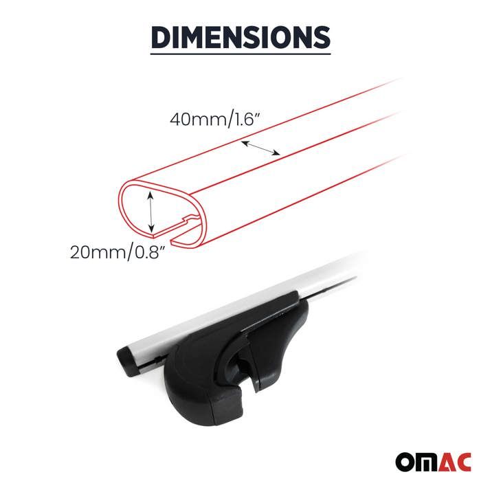 Barres De Toit Transversales pour Opel Mokka 2012-2020 Aluminium Noir