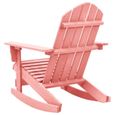 9046Super•)Chaise à bascule de jardin Adirondack|Transat ergonomique de Jardin|Bain de soleil Bois de sapin massif Rose Dimension:70-3