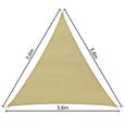 TECTAKE Voile d'ombrage triangulaire Triangulaire avec une protection UV 50+ Cordes de tension comprises - Beige-3