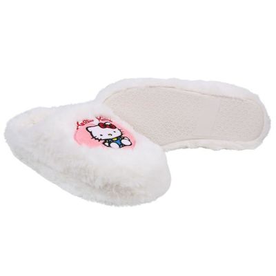 Sabots Hello Kitty Sanrio Femme/ado - Taille 35-41, Polaire, Semelle Antidérapante - Blanc (Taille 37)