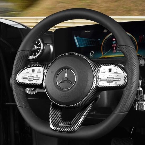 YOSOO Garniture de volant Autocollant décoratif de garniture de cadre de  volant de voiture pour Mercedes Benz E W213 C W205 GLC - Cdiscount Auto
