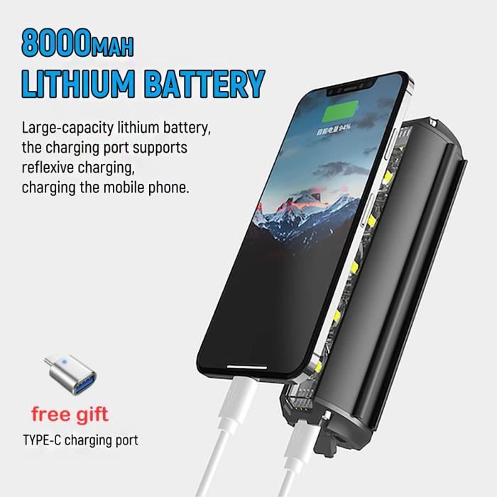 Lampe De Vélo Avant 10000mAh - Puissante, étanche IPX5, Charge USB, Aluminium