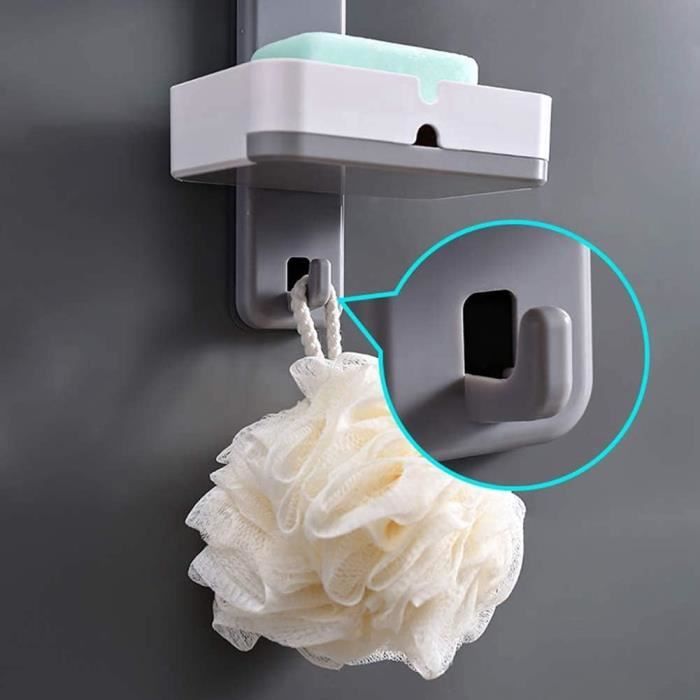 Porte-savon Autocollant Silicone étanche - Drainage Intégré, 12x8,5 Cm - Noir Ou Bleu - Pour Salle De Bain, Douche, Cuisine