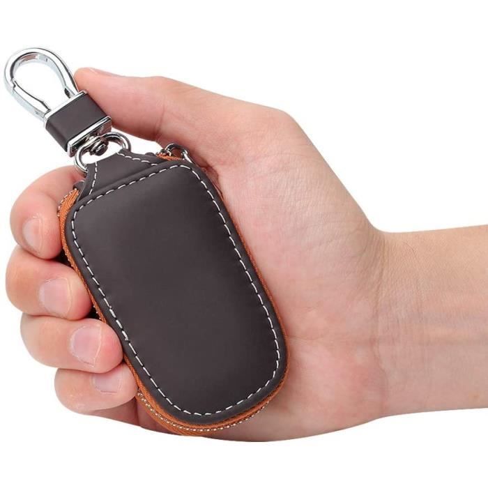 Housse de clé de voiture à distance en cuir noir étui porte-porte-porte  coque