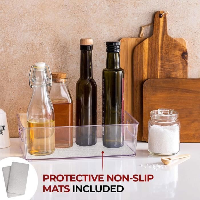 Lot De 5 Boîtes De Rangement Frigo Transparentes Empilables - Organisateurs Cuisine Et Réfrigérateur PERMUST