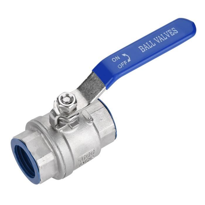 Soupape à Billes 1/2" DN15 En Acier Inoxydable 304 – Mâle à Mâle, 1000 WOG, Pour Eau, Gaz, Air
