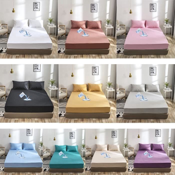 Protège-Matelas Élastique 120x200 Cm - 50% Coton 50% Polyester - Éponge Jacquard - Lavable Machine - Anti-Acariens