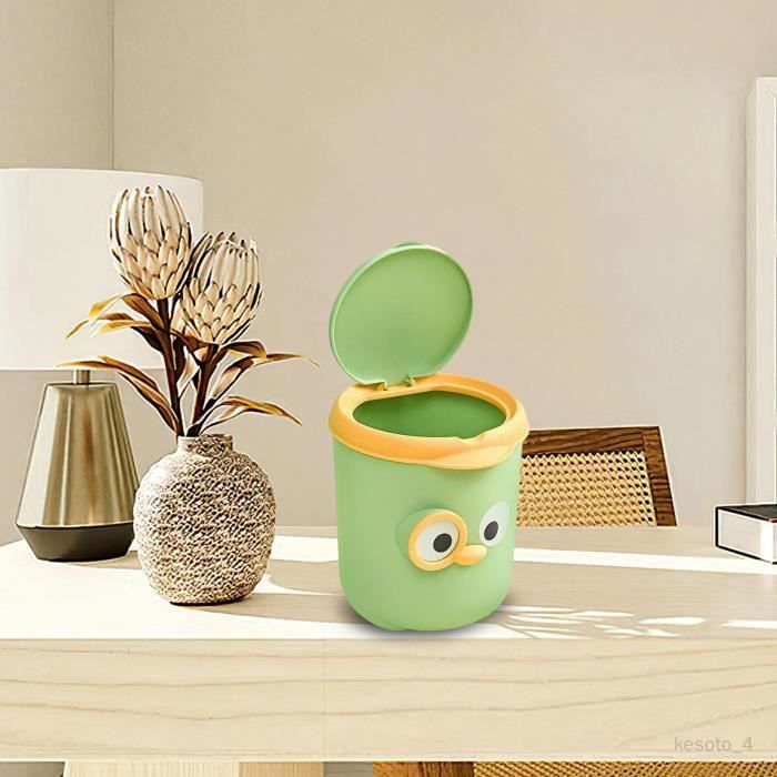 Mini poubelle de bureau, petite poubelle mignonne, corbeille de comptoir  pour comptoir de maison à côté de la Table du salon Vert - Cdiscount Maison