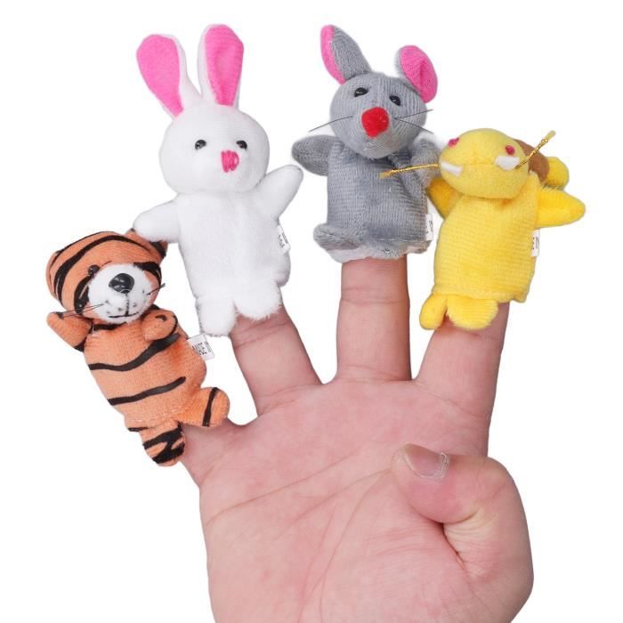 Marionnettes à Doigt Animaux En Peluche - Lot De 5 Lapins - Jouets Éducatifs Pour Enfants, École Et Raconter Des Histoires