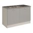 Meuble Moderne Sous Evier 120 Cm A 2 Portes En Panneaux De